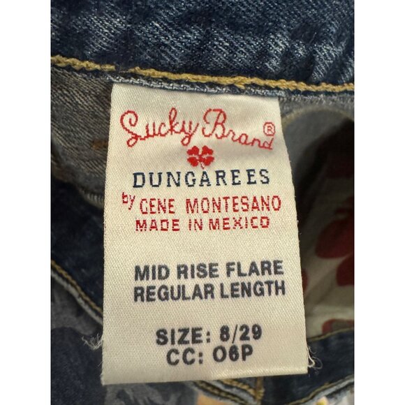 Lucky Brand Dungarees Womens Size 8 Mid Rise Flare Denim Jeans Blue - Picture 4 of 5
